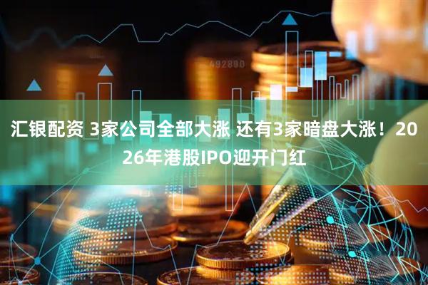 汇银配资 3家公司全部大涨 还有3家暗盘大涨！2026年港股IPO迎开门红